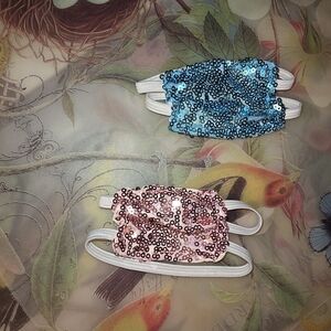 Sequin Face Masks in Blue and Pink